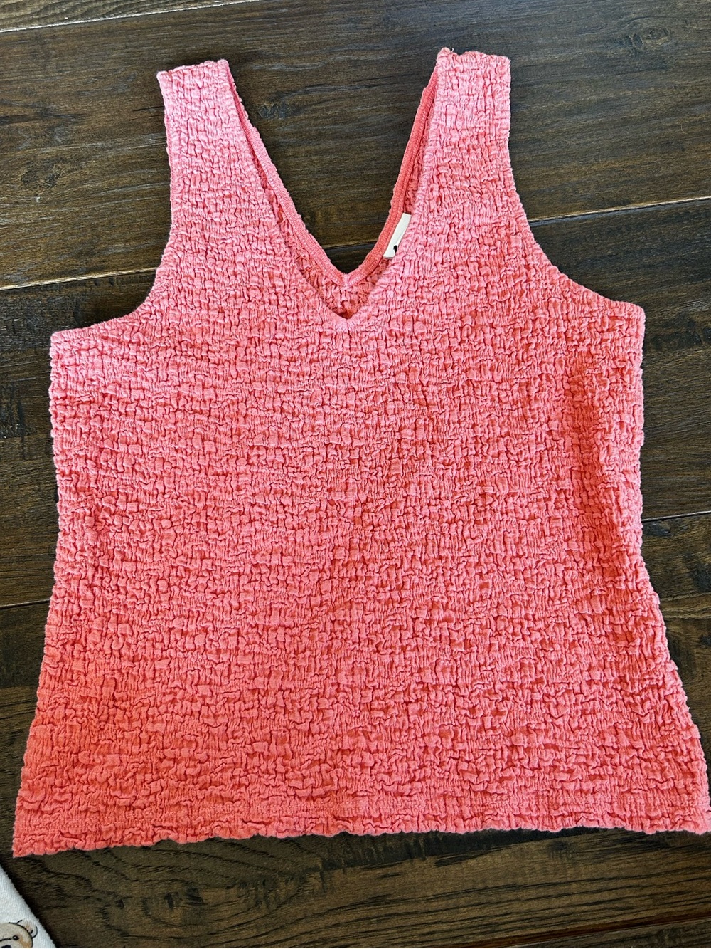 a new day Coral Pink Textured V-Neck Tank